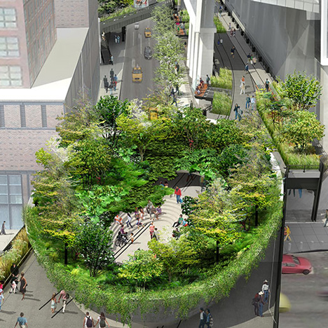 High Line Amphitheater Plant-filled amphitheatre proposed for the High Line's final stretch ...